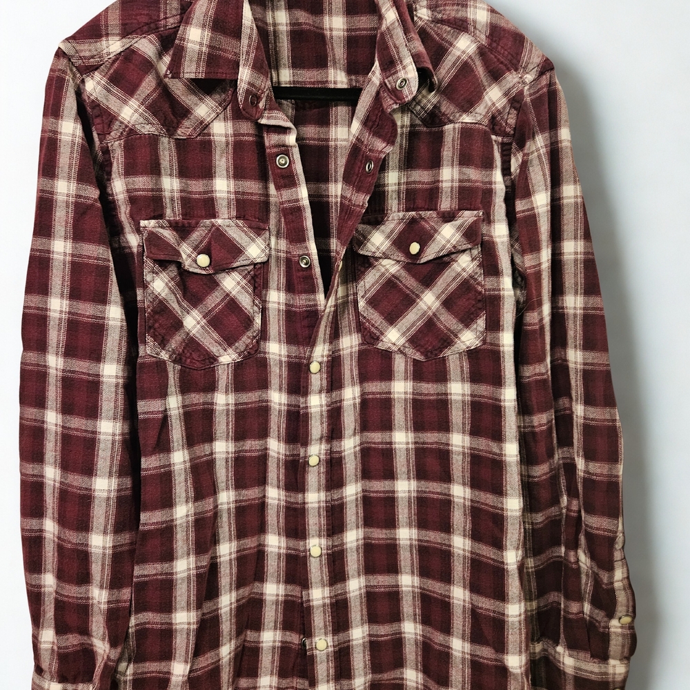 Plaid Button-Up Shirt